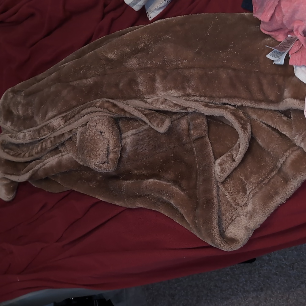 Brown furry robe